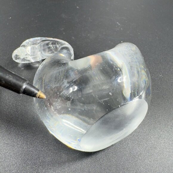 Vintage 1980s Clear Glass Duck Bird Figurine Whimsical Decor Glassware Figure - Picture 6 of 11
